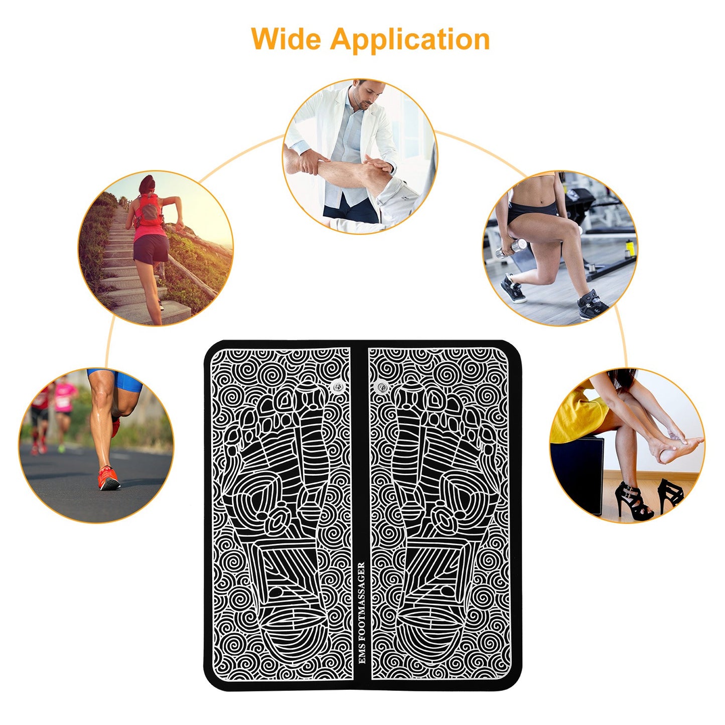 Smart EMS Foot Massager Mat – Electric Muscle Stimulator for Foot Pain Relief, Blood Circulation & Relaxation (6 Modes, 9 Intensity Levels, Portable Design)