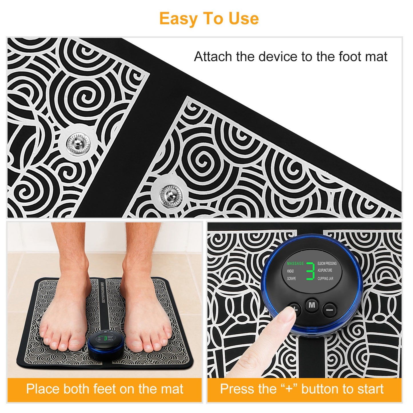 Smart EMS Foot Massager Mat – Electric Muscle Stimulator for Foot Pain Relief, Blood Circulation & Relaxation (6 Modes, 9 Intensity Levels, Portable Design)